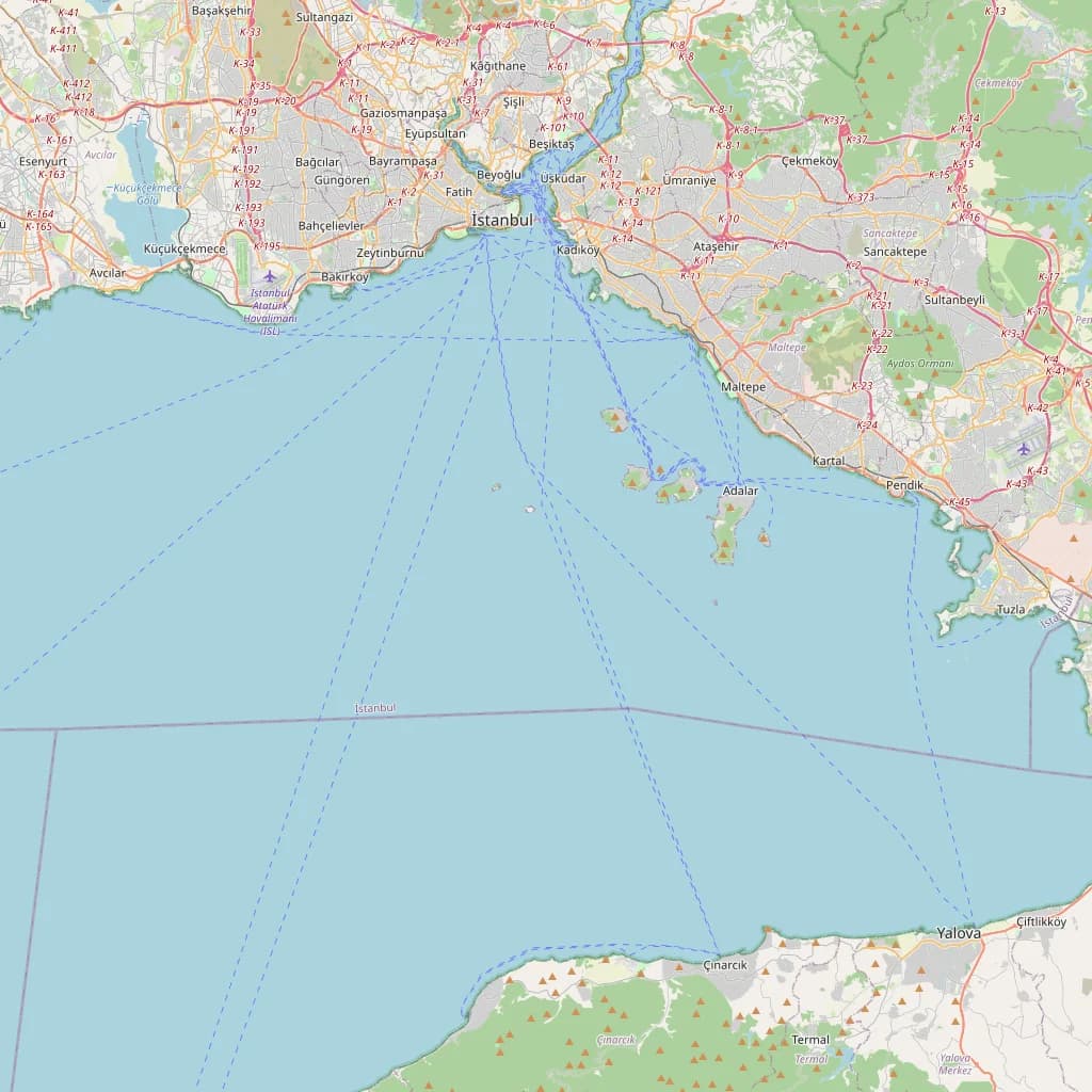Map showing licensed hospitals and clinics across Istanbul